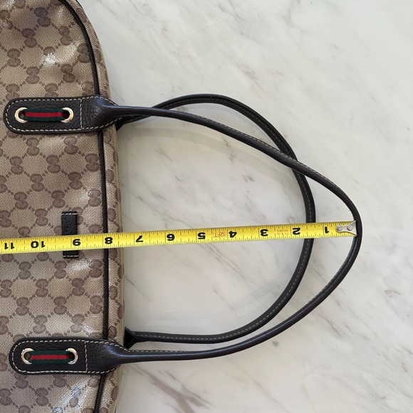 GUCCI GG Crystal Canvas and Leather Large Princy Handbag - Picture 13 of 14